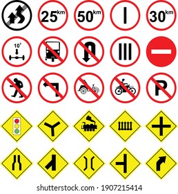 traffic sign collection vector ilustration