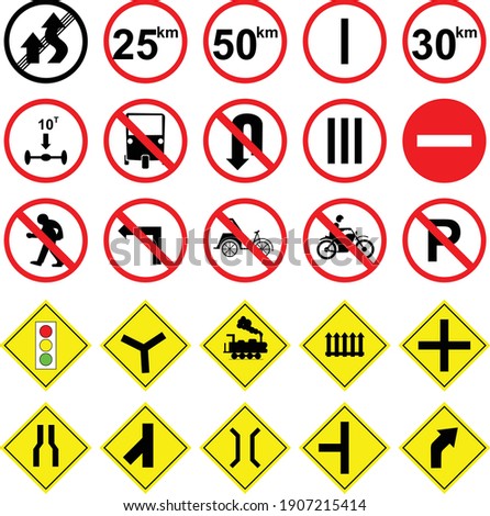traffic sign collection vector ilustration