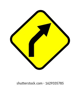 traffic sign curve with a white background