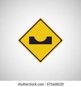 Traffic sign. Dimple road vector illustration