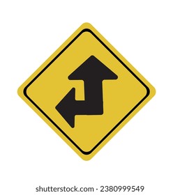 traffic sign, direct go and left turn sign, traffic signboard