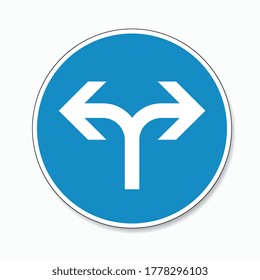 traffic sign direction of travel. German sign restricting the driving direction to left or right on white background. Vector illustration. Eps 10 vector file.