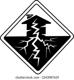 ilustración del vector de la línea de sísmico de signo de tráfico aislado en fondo blanco