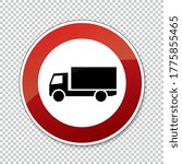 traffic sign forbidden entrance truck. German traffic sign prohibiting thoroughfare of lorries (vehicles with a gross weight over 3.5 metric tons) on transparent background. Vector illustration. Eps10