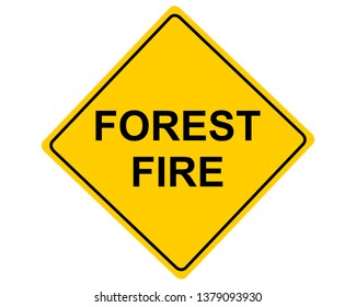 Traffic sign Forest Fire on white