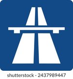 Traffic sign freeway icon. Road sign. Autobahn Bundesautobahn BAB symbol. Motorway logo. flat style.