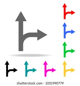 Traffic Sign. Go straight on return right sign icon. Elements in multi colored icons for mobile concept and web apps. Icons for website design and development, app development on white background