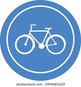 traffic sign icon bike bicycle cycle blue sign vector