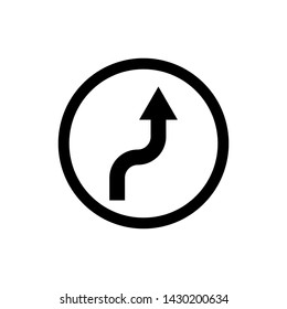 Traffic sign icon isolated on white background. Flat arrow icon illustration