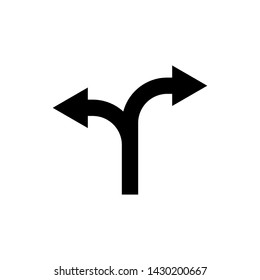 Traffic sign icon isolated on white background. Flat arrow icon illustration