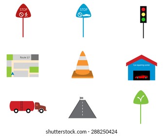 traffic sign icon set
