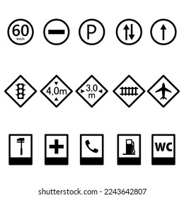 Traffic Sign Icon Set, Design Vector Illustration
