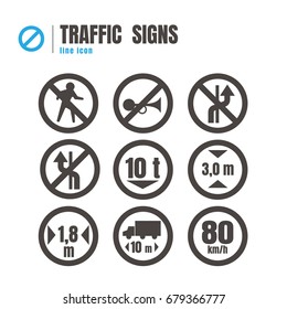traffic sign icon set. logo. symbol. communications. on white background