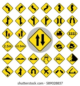 Traffic sign icon set.Vector illustration
