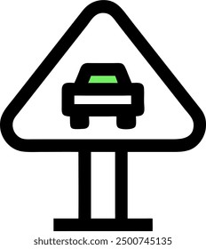 Icono de la señal de tráfico, señal del triángulo 