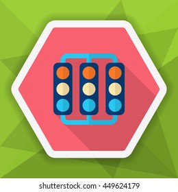 Traffic sign  icon, Vector flat long shadow design. Racing concept.