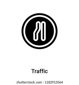 Traffic sign icon vector isolated on white background, logo concept of Traffic sign sign on transparent background, filled black symbol