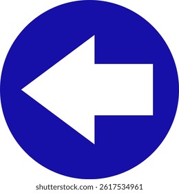 Traffic sign icon vector must follow the indicated direction