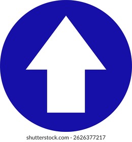 traffic sign icon vector must go straight ahead