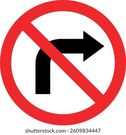 traffic sign icon vector no turning