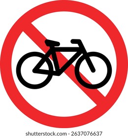 traffic sign icon vector no entry for cyclists