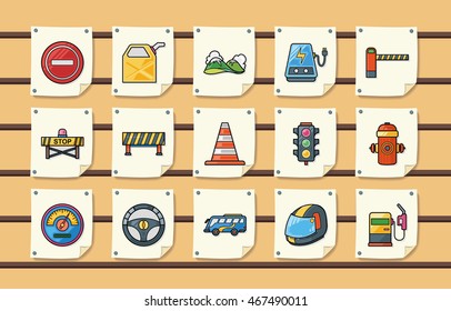 Traffic and sign icons set,eps10