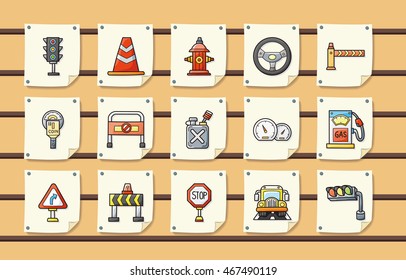 Traffic and sign icons set,eps10