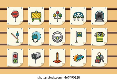 Traffic and sign icons set,eps10