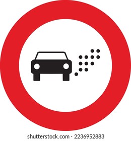 Traffic sign illustration. Low emission zone. Highway traffic code.