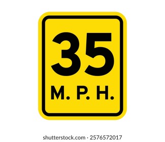 Traffic Sign Indicating Advisory Speed on Public Roads, High-Quality Vectorial Stock Image