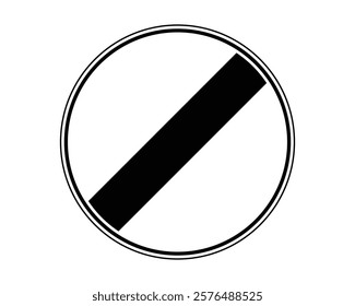 Traffic Sign Indicating End of All Restrictions on Public Roads, High-Quality Vectorial Stock Image