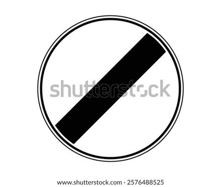Traffic Sign Indicating End of All Restrictions on Public Roads, High-Quality Vectorial Stock Image
