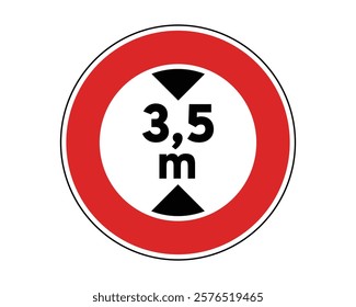 Traffic Sign Indicating Height Limit for Vehicles on Public Roads, High-Quality Vectorial Stock Image