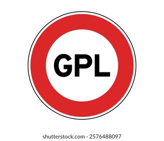 Traffic Sign Indicating No Access for Vehicles Equipped with Gas Fueling Systems on Public Roads, High-Quality Vectorial Stock Image