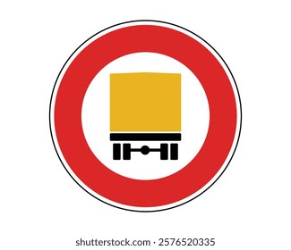 Traffic Sign Indicating No Entry for Vehicles Carrying Dangerous Goods on Public Roads, High-Quality Vectorial Stock Image