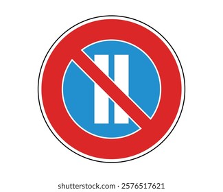 Traffic Sign Indicating No Parking on Even Days of the Month on Public Roads, High-Quality Vectorial Stock Image