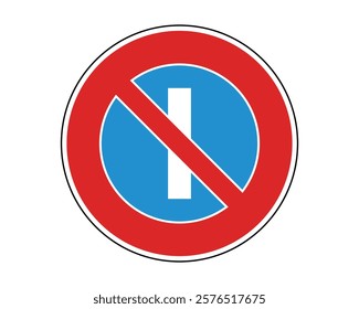 Traffic Sign Indicating No Parking on Odd Days of the Month on Public Roads, High-Quality Vectorial Stock Image