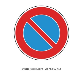 Traffic Sign Indicating No Parking on Public Roads, High-Quality Vectorial Stock Image