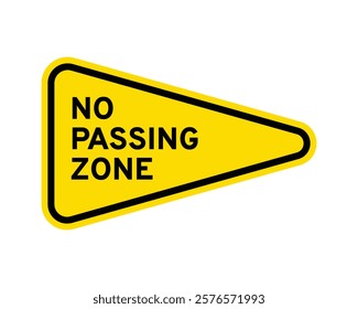 Traffic Sign Indicating No Passing Zone on Public Roads, High-Quality Vectorial Stock Image