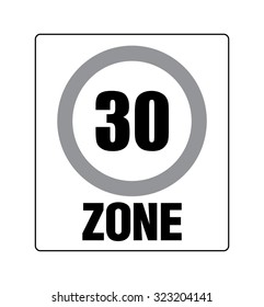 Traffic sign indicating a zone 30 kilometers per hour.