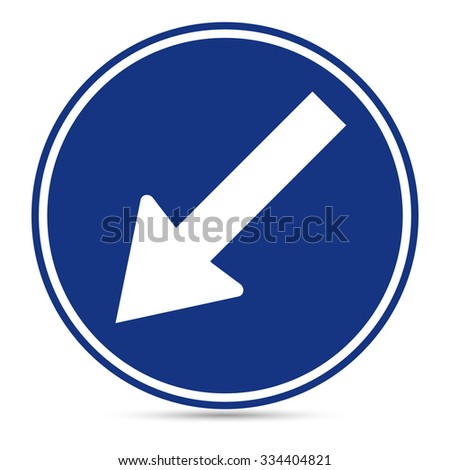 Traffic Sign, Keep Left sign on white background, Vector EPS10