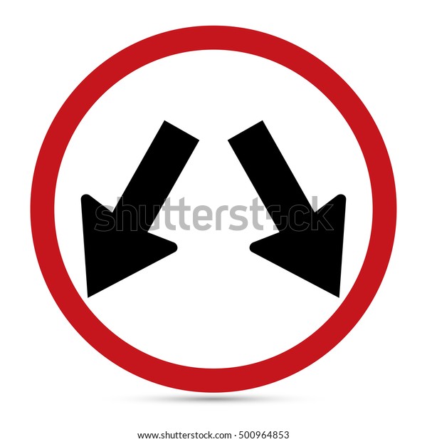 Traffic Sign, Keep left or right sign on white\
background, Vector\
EPS10