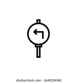 Traffic Sign Left Direction icon vector, furniture icon illustration logo template for many purpose. Isolated on white background.