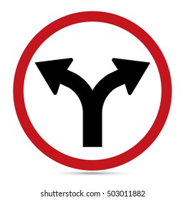 Traffic Sign, Left turn or right turn sign on white background, Vector EPS10