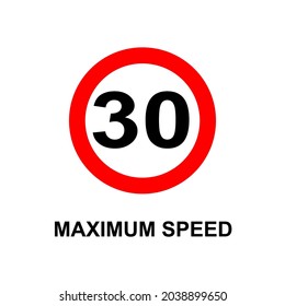 
Traffic sign maximum speed isolated on white background, suitable for web icon, etc.