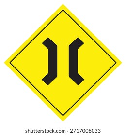 Verkehrszeichen schmale Brücke Vektorgrafik Warnsymbol-Illustration Victor