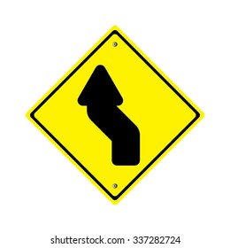Traffic sign . Narrow Curves sign