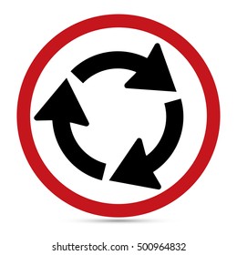 Traffic Sign, No Left U-turn sign on white background, Vector EPS10