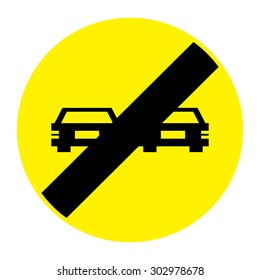 Traffic sign: No overtaking.