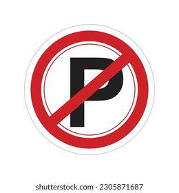 Traffic sign no parking vector illustration.